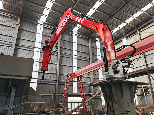 Stationary Booms Hydraulic Rock Breaker System Was Successfully Put Into Use In Aggregate Plant of Huoshan County