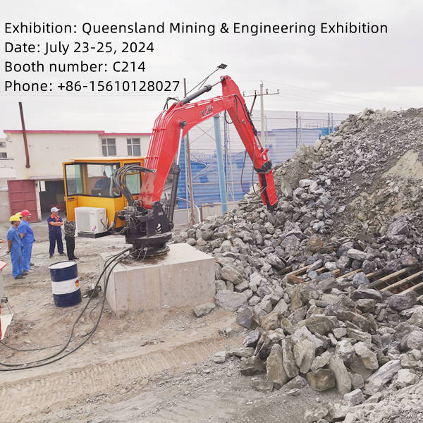 YZH zal het Rock Breaker-systeem demonstreren op de Mining & Engineering Exhibition 2024 in Queensland
