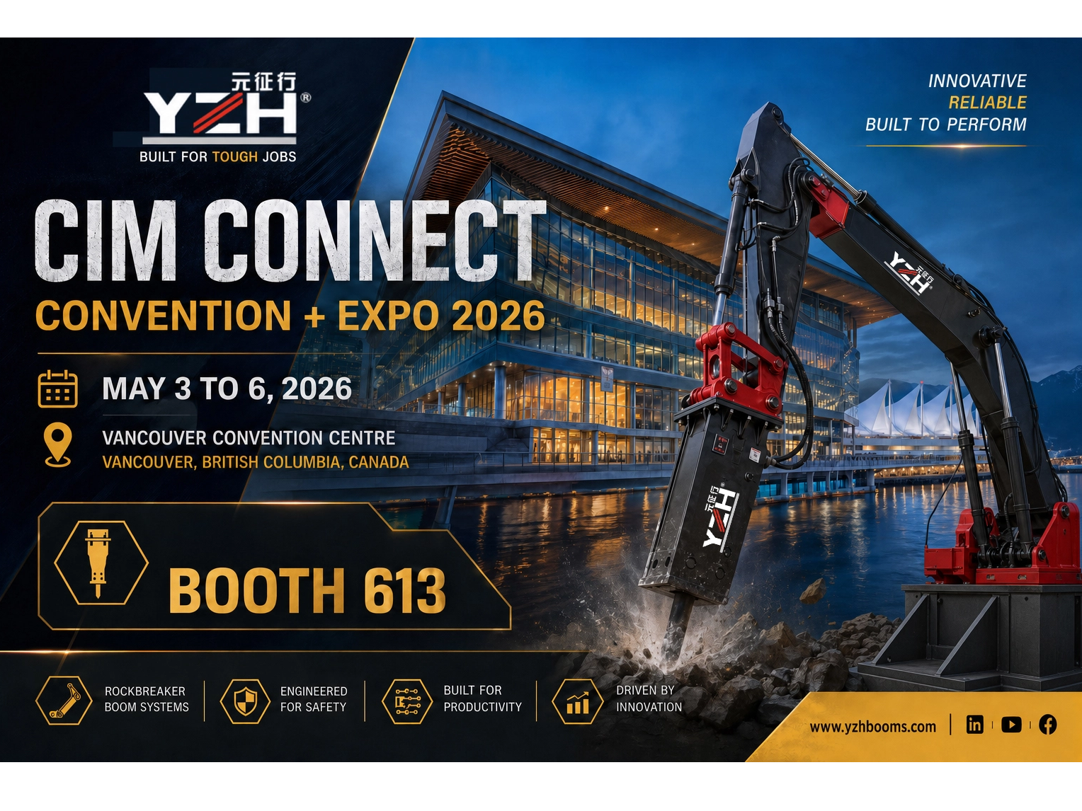 Rejoignez-nous &agrave; CIM CONNECT Convention + Expo 2026&nbsp;: d&eacute;couvrez des solutions innovantes au stand YZH 613